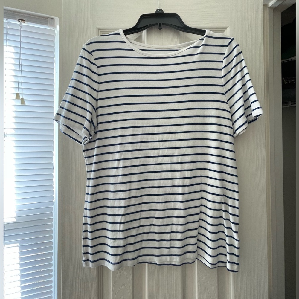 White and blue tshirt